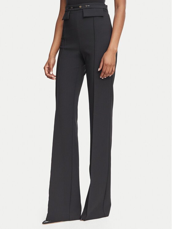 Elisabetta Franchi Pantaloni din material PA-196-66E2-V360 Palazzo Fit