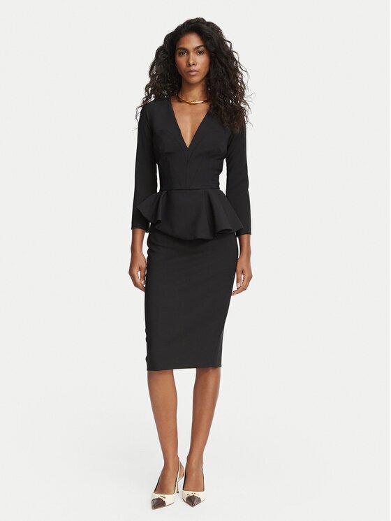 Elisabetta Franchi Rochie cocktail AB-010-67E2-V400 Fitted Fit