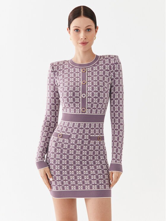 Elisabetta Franchi Rochie tricotată AM-94Q-36E2-V550 Slim Fit
