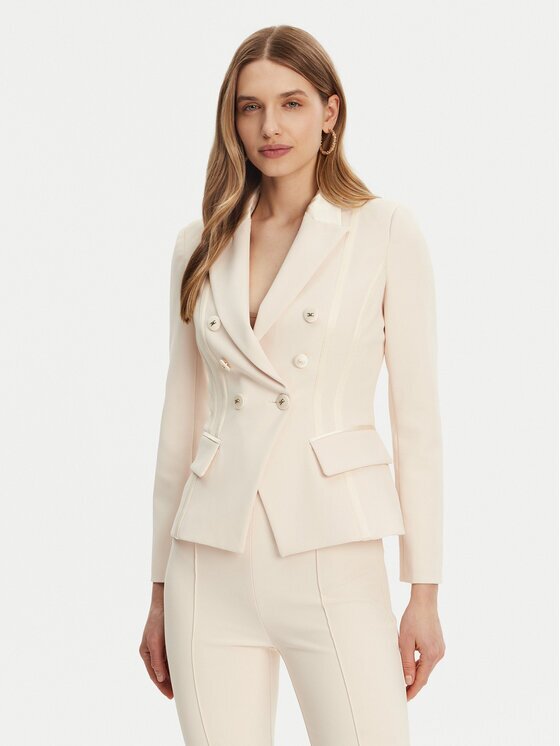 Elisabetta Franchi Sacou GI-142-51E2-V700 Écru Regular Fit