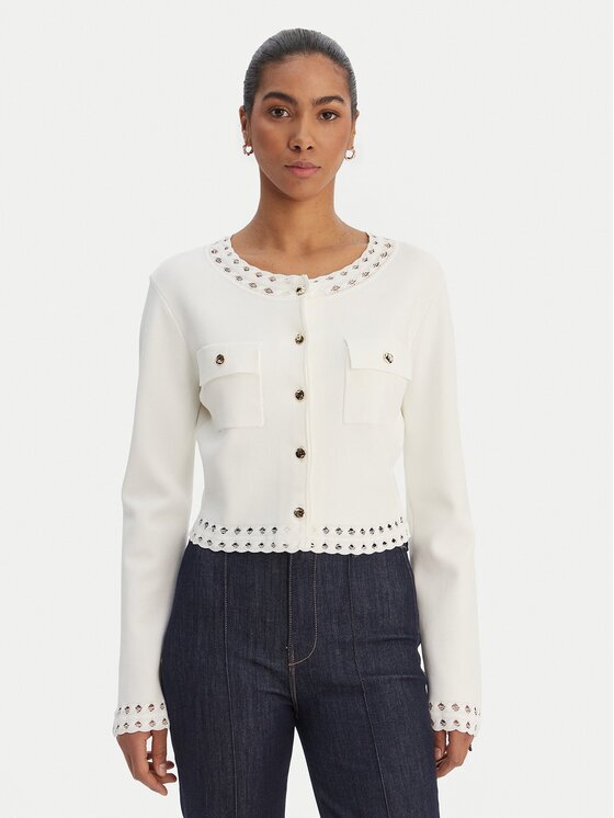 Fracomina Cardigan FR26ST8010K52401 Écru Regular Fit