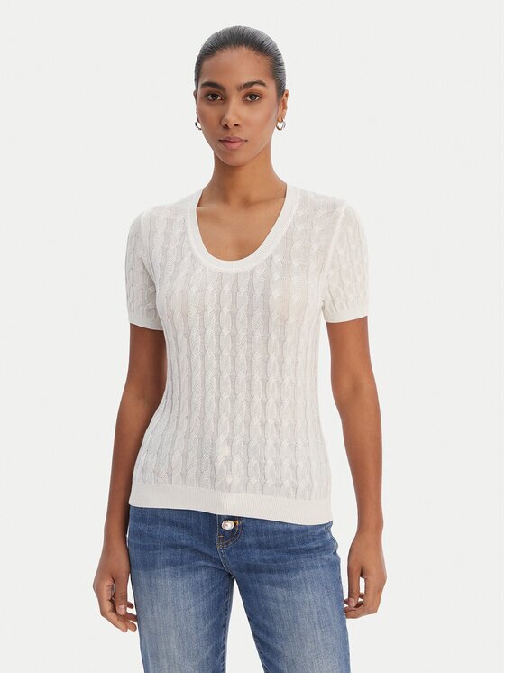 Fracomina Pulover FR26ST7031K547R9 Écru Regular Fit