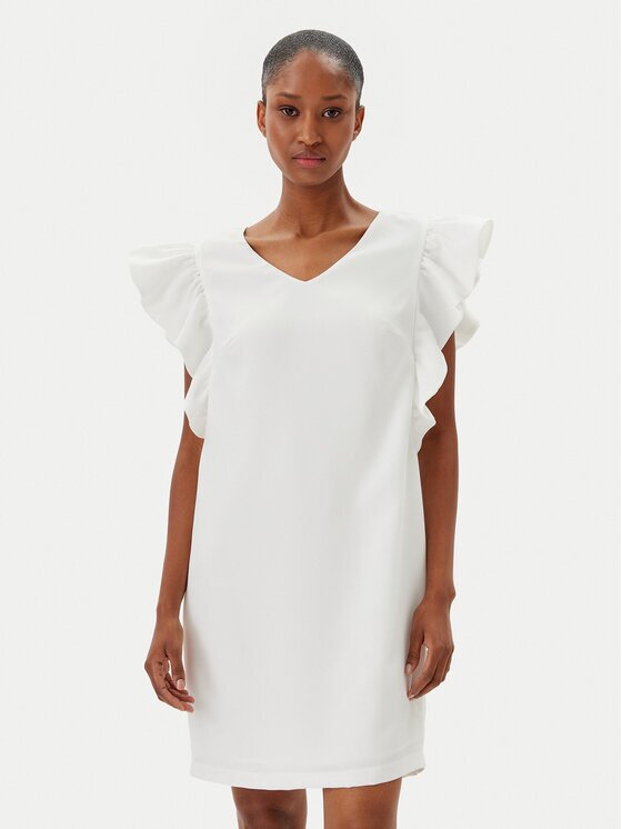 Fracomina Rochie cocktail FR25SD1024W46001 Écru Regular Fit