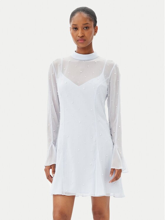 French Connection Rochie cocktail 71YBD Albastru celest Regular Fit