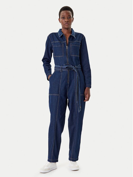 French Connection Salopetă 7UZAC Bleumarin Regular Fit