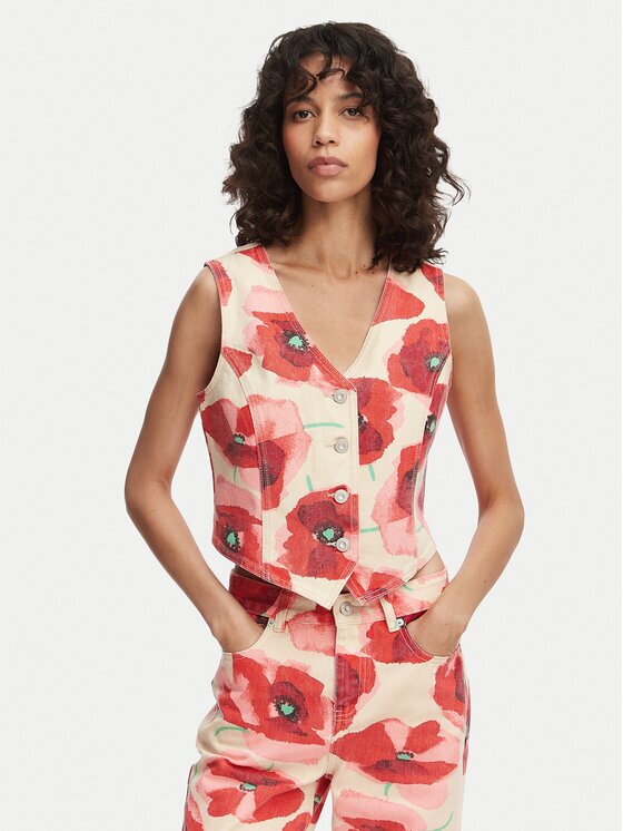 French Connection Vestă elegantă Poppy 7G9A9 Slim Fit