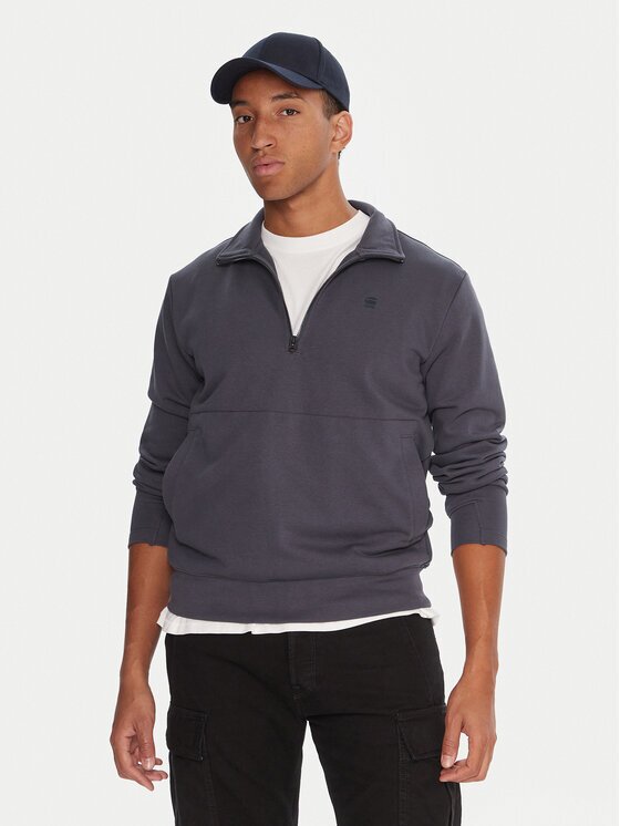 G-STAR Raw Bluză Nifous Half Zip D26305-D566 Bleumarin Regular Fit