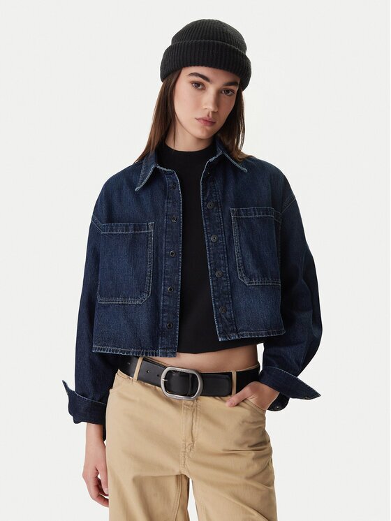 G-STAR Raw cămașă de blugi D26851-E090 Bleumarin Boxy Fit