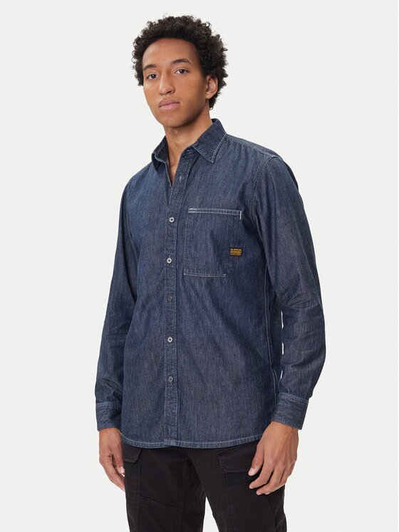 G-STAR Raw cămașă de blugi D27083-D539 Bleumarin Regular Fit