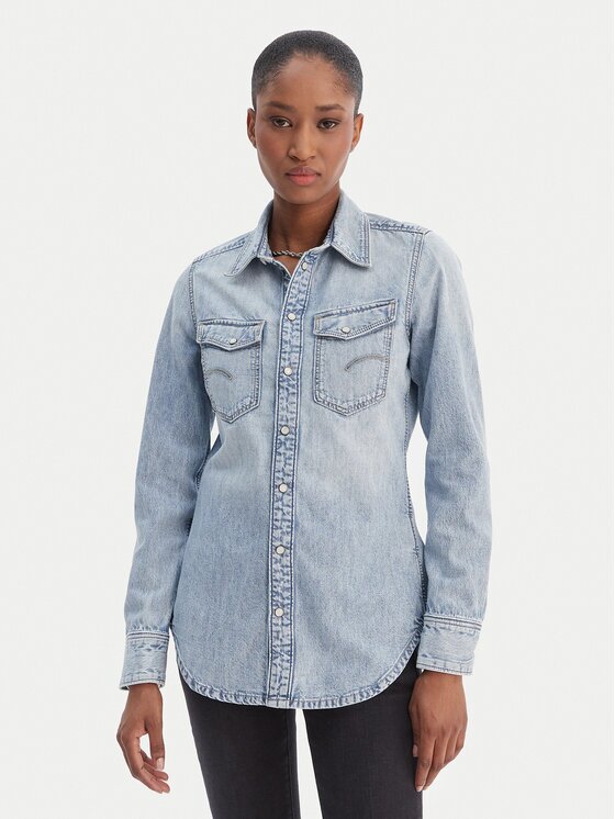 G-STAR Raw cămașă de blugi D27714-D539 Albastru Slim Fit