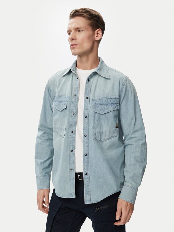 G-STAR Raw cămașă de blugi Dakota D23006-E356 Albastru Regular Fit