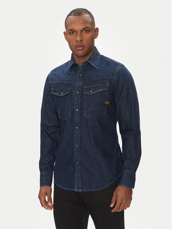 G-STAR Raw cămașă de blugi Dakota D23616-D252 Bleumarin Slim Fit