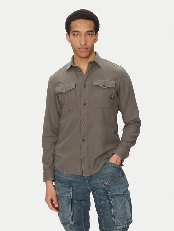 G-STAR Raw Cămașă Marine D24963-D454 C496 Gri Slim Fit