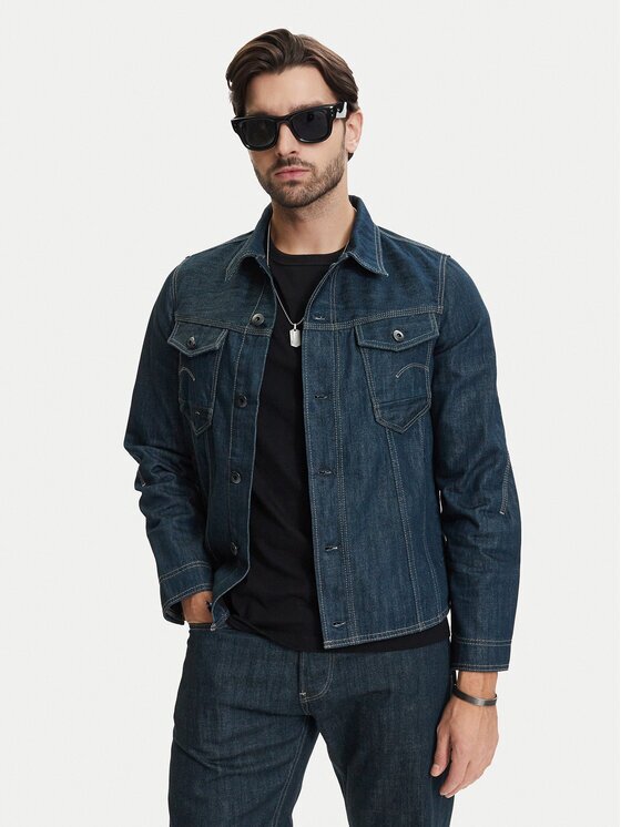 G-STAR Raw Geacă de blugi 3D Dart D28418-E358 Bleumarin Regular Fit