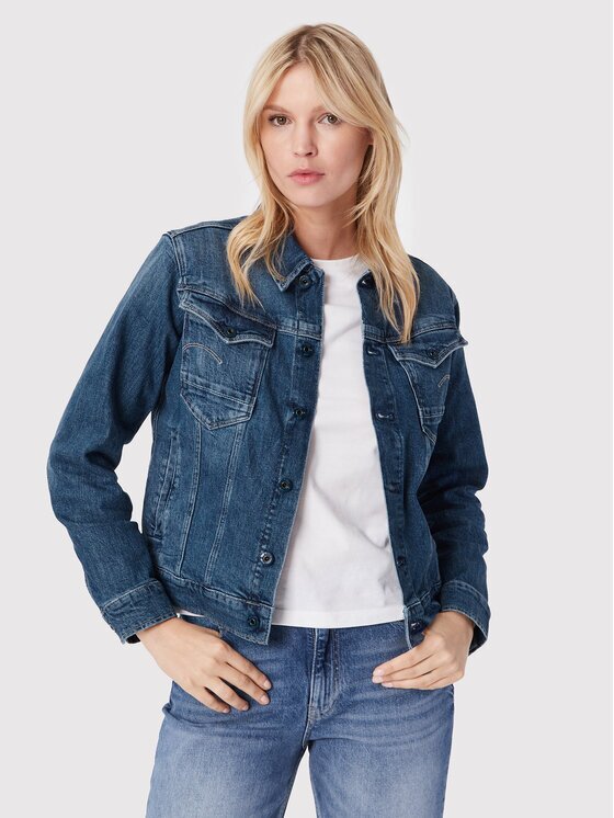 G-STAR Raw Geacă de blugi Burten Stretch D20051-C911-C767 Bleumarin Regular Fit
