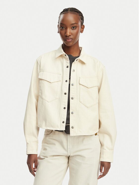 G-STAR Raw Geacă de blugi D29107-E362 Crem Relaxed Fit
