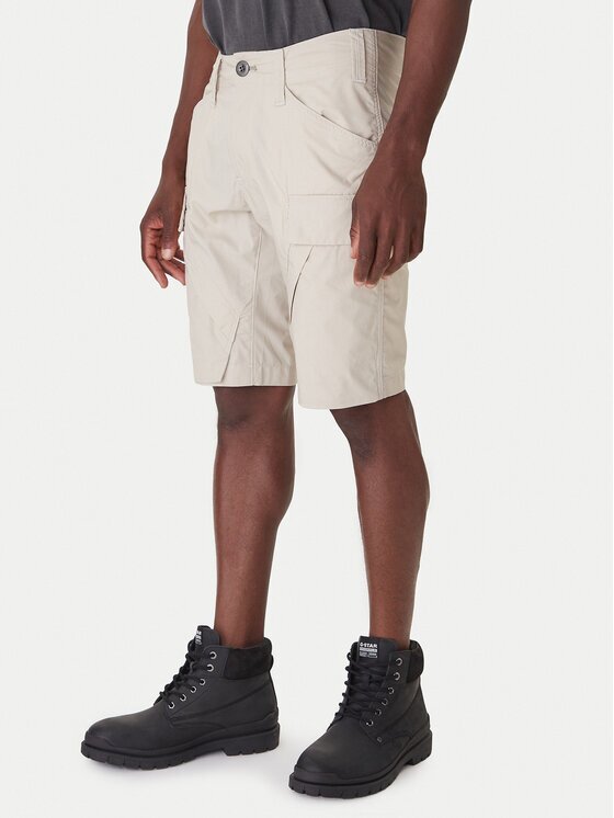 G-Star Raw Pantalon scurți din material 3D Cargo D26222-D308 Écru Regular Fit