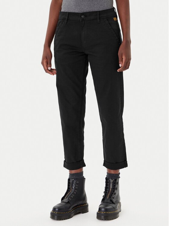 G-STAR Raw Pantaloni din material Kate D25257-C106 Negru Boyfriend Fit