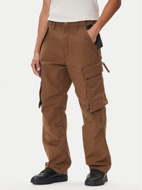 G-STAR Raw Pantaloni din material R-3N D25224-D191 Maro Straight Fit