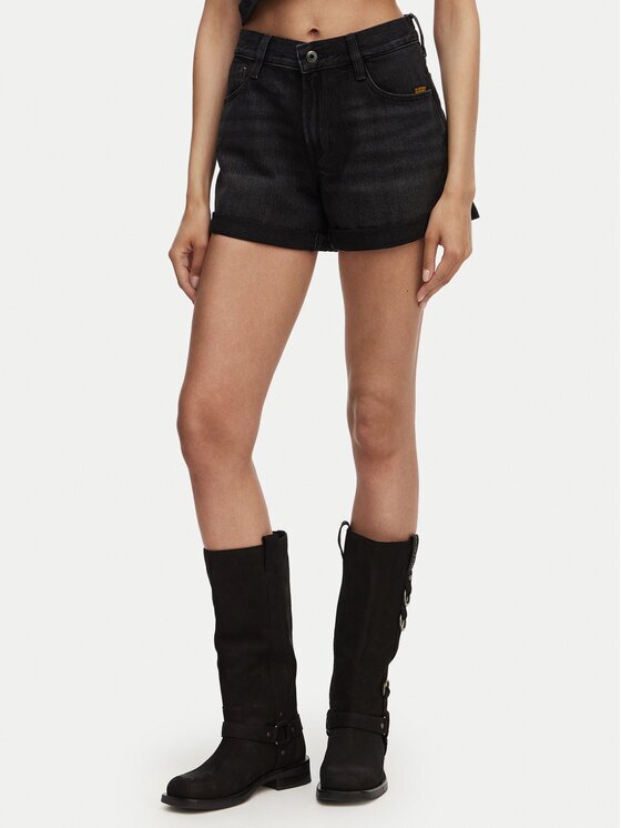G-STAR Raw Pantaloni scurți de blugi Judee D23211-D933 Negru Boyfriend Fit