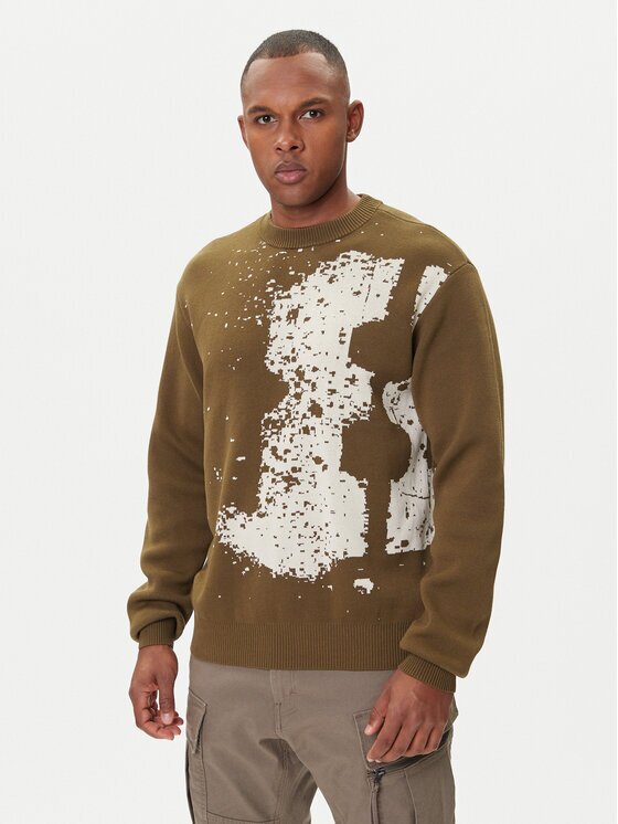 G-STAR Raw Pulover Sprayed 89 D27772-D488 Verde Relaxed Fit