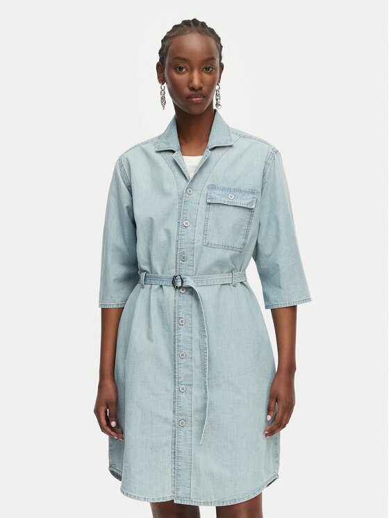 G-STAR Raw Rochie de blugi D28853-E356 Albastru deschis Regular Fit