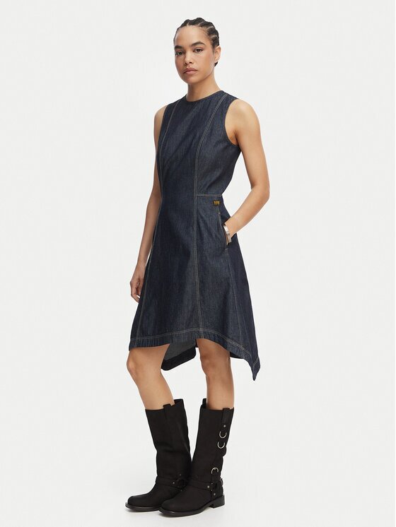 G-STAR Raw Rochie de blugi D29077-D539 Bleumarin Regular Fit