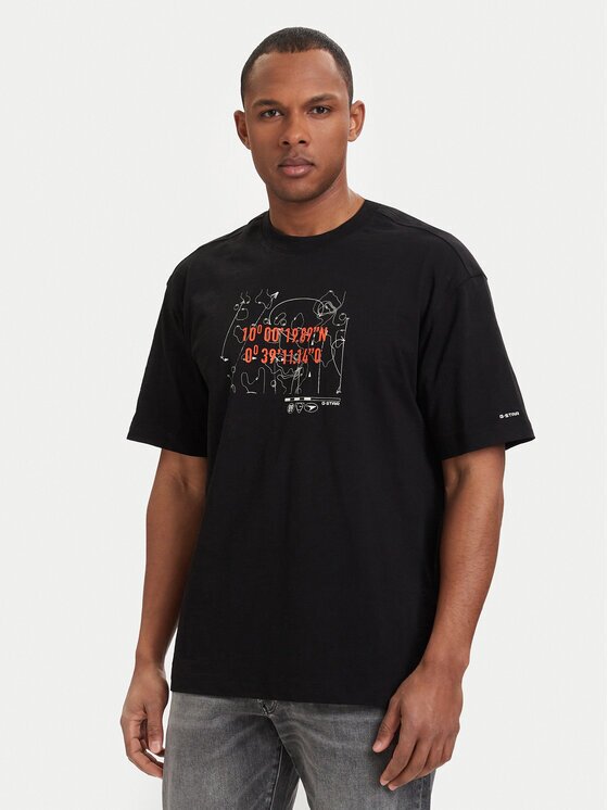 G-STAR Raw Tricou Coord D29344-C372 Negru Relaxed Fit