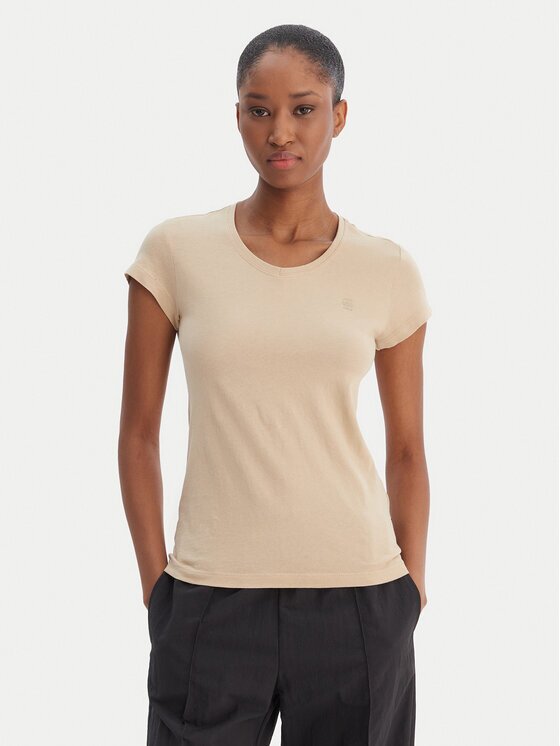 G-Star Raw Tricou Eyben D24533-4107 Écru Slim Fit