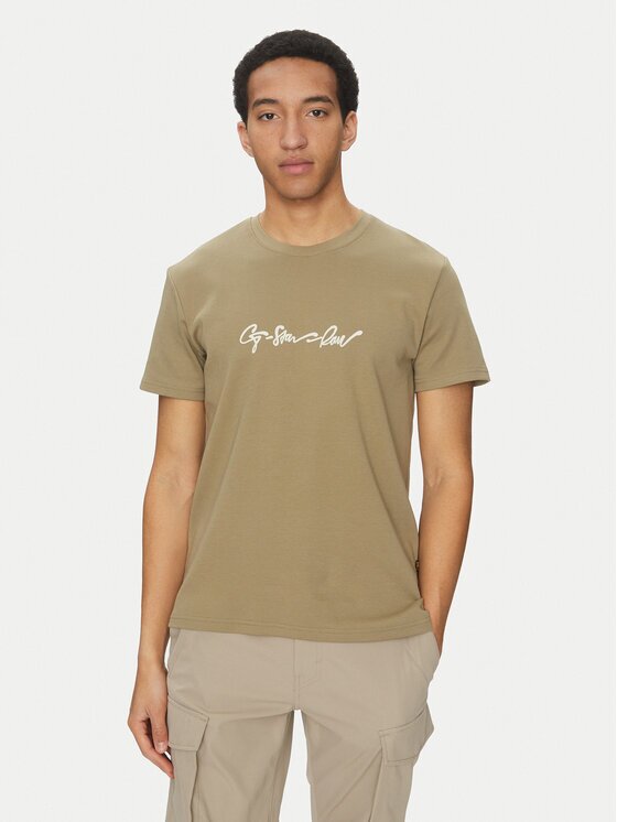 G-STAR Raw Tricou G-Script D25150-C812 Verde Regular Fit