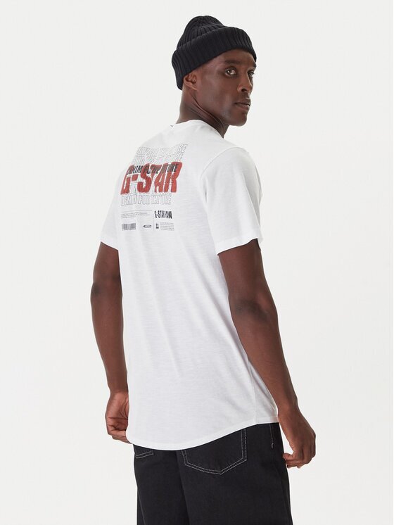 G-STAR Raw Tricou Lash Back D26043-C372 Alb Relaxed Fit