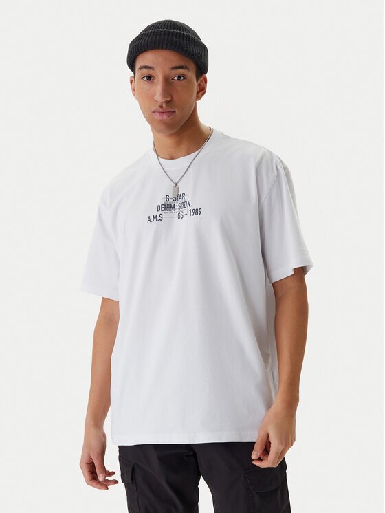 G-STAR Raw Tricou Multi Technique D29296-E385 Alb Relaxed Fit