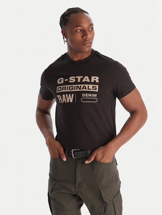 G-STAR Raw Tricou Originals D25969-C506 1214 Negru Regular Fit