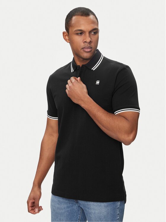 G-STAR Raw Tricou polo Dunda D17127-5864 Negru Slim Fit