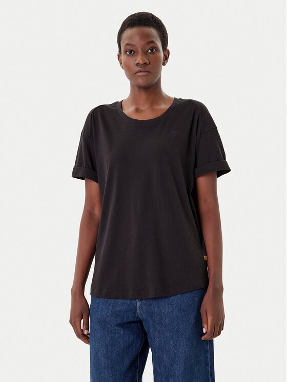 G-STAR Raw Tricou Rolled Up D24524-4107 Negru Loose Fit