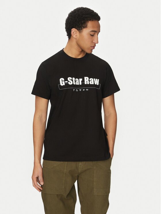 G-STAR Raw Tricou Symbols D25970-C336 Negru Regular Fit