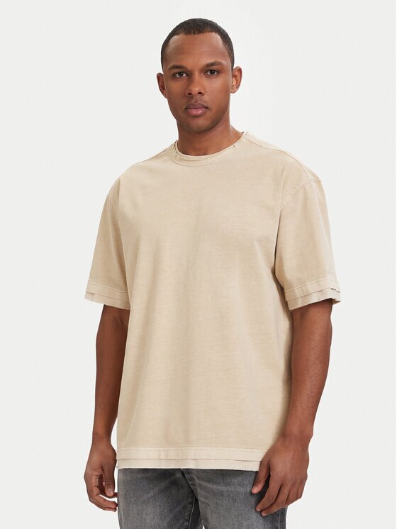 G-STAR Raw Tricou Washed Distressed D28896-E401 Bej Relaxed Fit