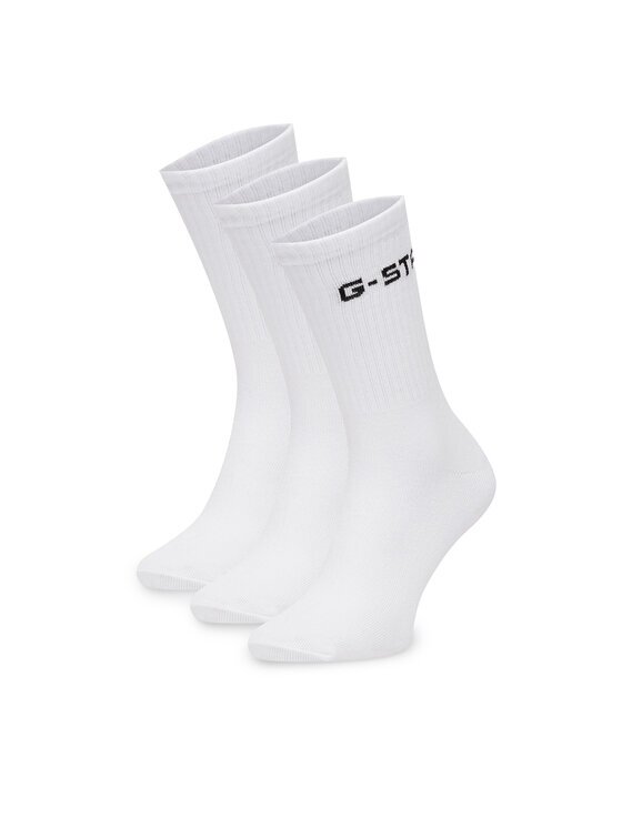 G-STAR Șosete lungi CEO_AS_G_STAR_001W_AW26 (3-PACK) Alb