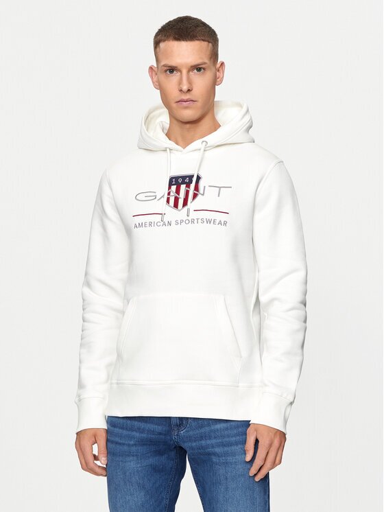 Gant Bluză Archive Shield 2047082 Écru Regular Fit
