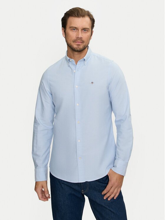 Gant Cămașă 3000202 Albastru celest Slim Fit