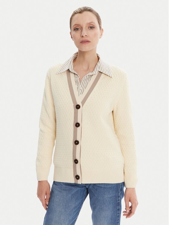 Gant Cardigan 4805343 Écru Regular Fit