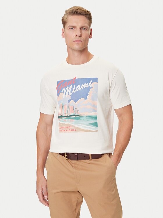 Gant Tricou 2003341 Écru Regular Fit
