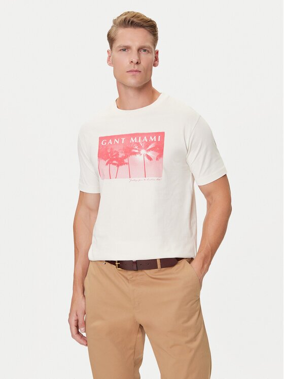 Gant Tricou 2003342 Écru Regular Fit
