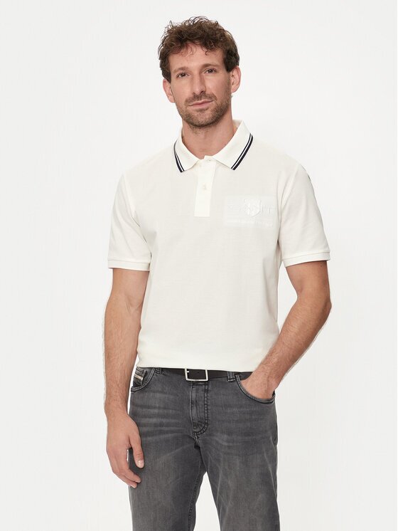 Gant Tricou polo Contrast 2013039 Écru Regular Fit