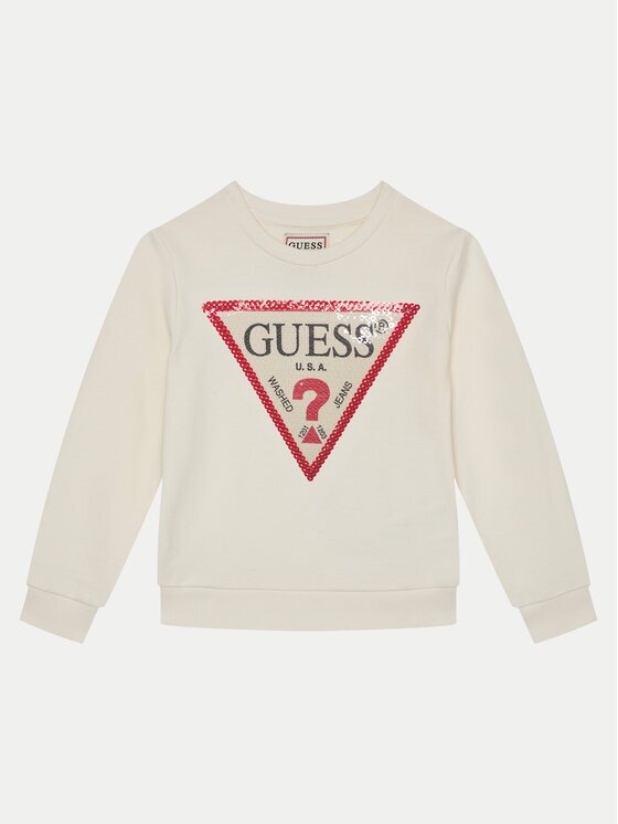 GUESS Bluză K4YQ10 KA6R4 Écru Regular Fit