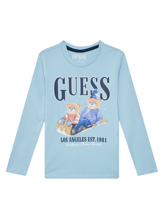 GUESS Bluză N5BI04I3Z14 Albastru celest Regular Fit