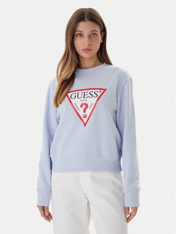 GUESS Bluză W2YQ16 KBA11 Albastru celest Regular Fit