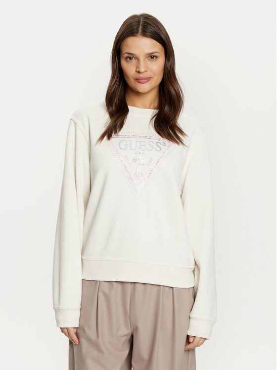 GUESS Bluză W5RQ09 K8802 Écru Regular Fit