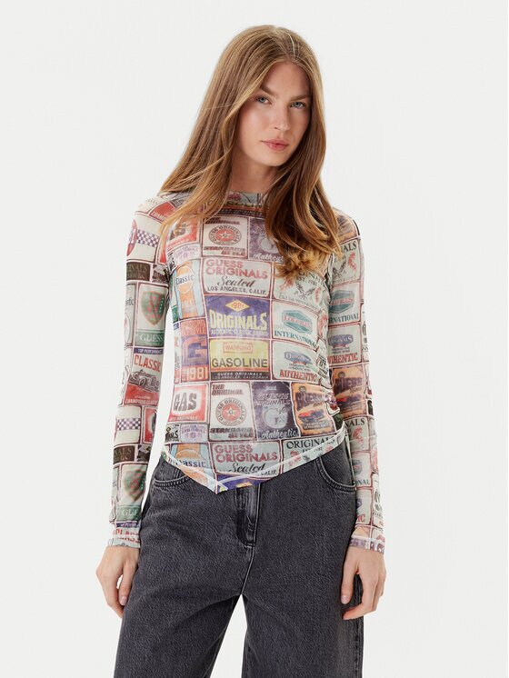 GUESS Bluză W5YP43 KBBF2 Slim Fit