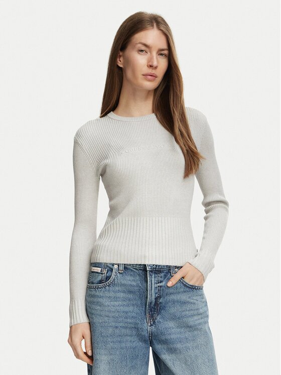 GUESS Bluză W6BR04 Z1247 Gri Slim Fit